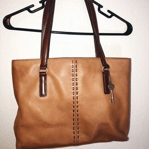Fossil - brown leather handbag/purse